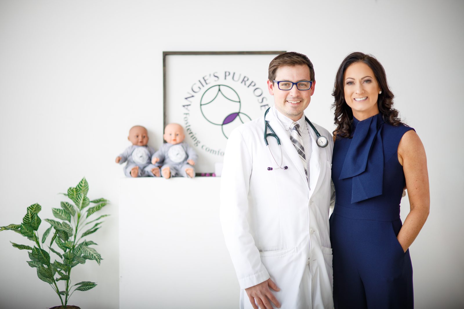 Angie Filipiak with a physician in a healthcare setting